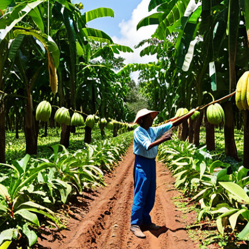 Home 6 초콜릿 원료의 품질 - Cocoa Farm Scene**
"Lush cocoa plantation in Bahia, Brazil, under a bright tropical sun. Cocoa pods...