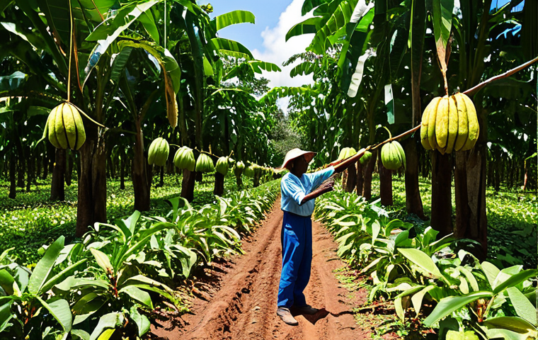초콜릿 원료의 품질 - Cocoa Farm Scene**

"Lush cocoa plantation in Bahia, Brazil, under a bright tropical sun. Cocoa pods...