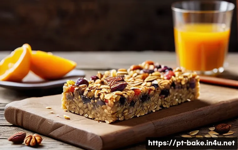 에너지 보충 제과 제품 - A vibrant and detailed close-up of a natural functional energy sweet bar on a rustic wooden table, f...